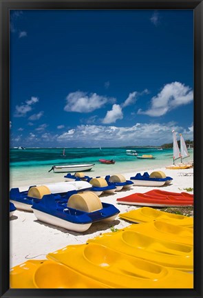 Framed Mauritius, Belle Mare, watercraft for rent Print