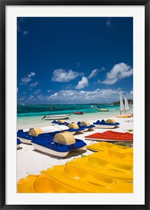 Framed Mauritius, Belle Mare, watercraft for rent Print