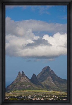 Framed Mauritius, Curepipe, Mountains from Trou aux Cerfs Print