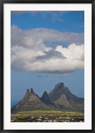 Framed Mauritius, Curepipe, Mountains from Trou aux Cerfs Print