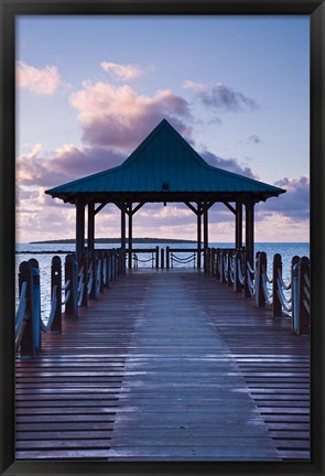 Framed Mauritius, Mahebourg, waterfront pier, dawn Print