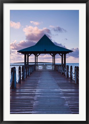 Framed Mauritius, Mahebourg, waterfront pier, dawn Print