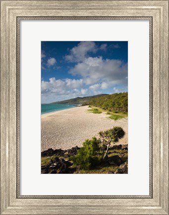 Framed Mauritius, Rodrigues Island, St. Francois Beach Print