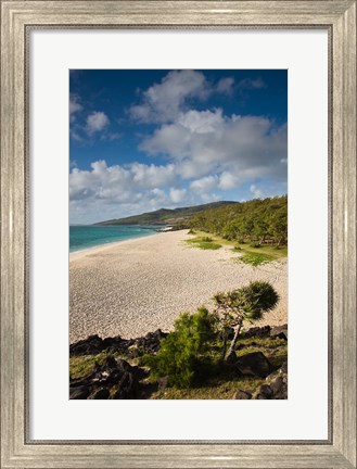 Framed Mauritius, Rodrigues Island, St. Francois Beach Print