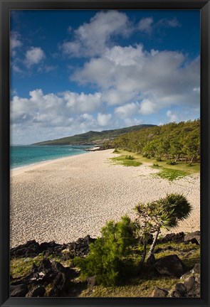 Framed Mauritius, Rodrigues Island, St. Francois Beach Print