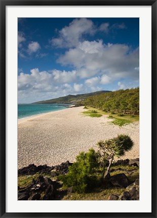 Framed Mauritius, Rodrigues Island, St. Francois Beach Print
