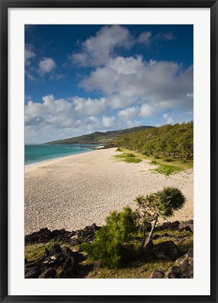 Framed Mauritius, Rodrigues Island, St. Francois Beach Print