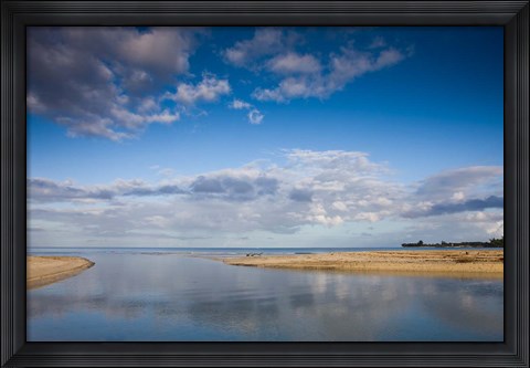 Framed Mauritius, Tamarin, Tamarin Bay, dawn Print