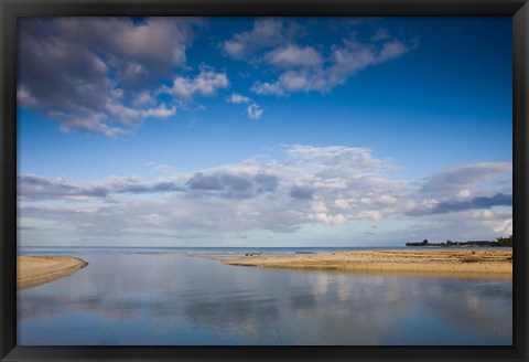 Framed Mauritius, Tamarin, Tamarin Bay, dawn Print