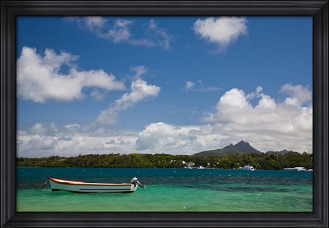 Framed Mauritius, Trou d&#39; Eau Douce, town harbor boat Print