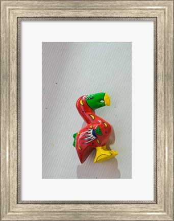 Framed Red wooden Dodo bird toy, Mauritius Print