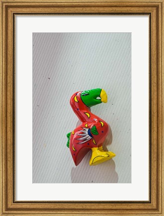 Framed Red wooden Dodo bird toy, Mauritius Print