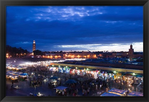 Framed MOROCCO, MARRAKECH: Djemma el, Fna Square Evening Print