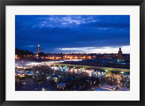 Framed MOROCCO, MARRAKECH: Djemma el, Fna Square Evening Print