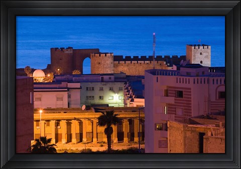 Framed MOROCCO, SAFI: Qasr, al, Bahr Portuguese Fort at night Print
