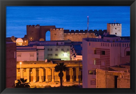 Framed MOROCCO, SAFI: Qasr, al, Bahr Portuguese Fort at night Print