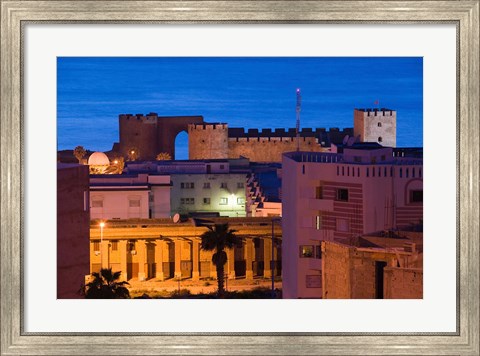 Framed MOROCCO, SAFI: Qasr, al, Bahr Portuguese Fort at night Print