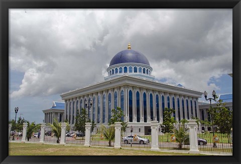 Framed Parliament, legislative assembly building, Bandar Seri Begawan, Brunei, Borneo Print