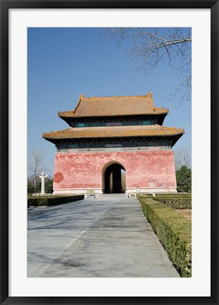 Framed Red Gate (aka Dahongmen), Changling Sacred Way, Beijing, China Print