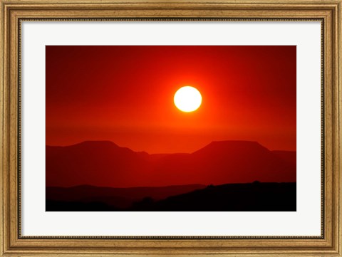 Framed Namibia, Damaraland, Kalahari Desert, Table Mountains Print