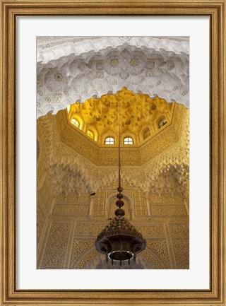 Framed Door and wall tiles on Islamic law courts, Morocco Print