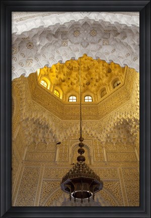 Framed Door and wall tiles on Islamic law courts, Morocco Print