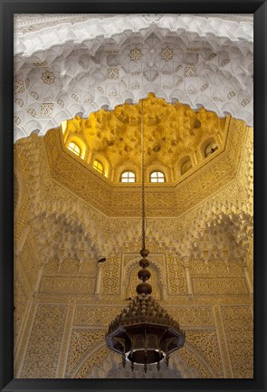 Framed Door and wall tiles on Islamic law courts, Morocco Print