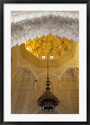 Framed Door and wall tiles on Islamic law courts, Morocco Print