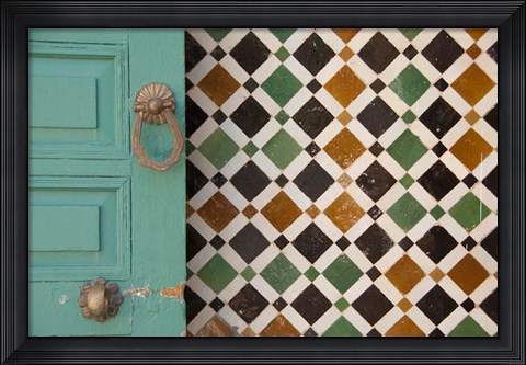 Framed Morocco, Islamic law courts, door knocker Print