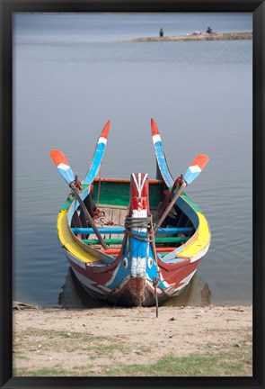 Framed Myanmar, Mandalay, Amarapura, Taungthaman lake Print