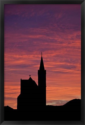Framed Namibia, Luderitz, Church at sunrise Print