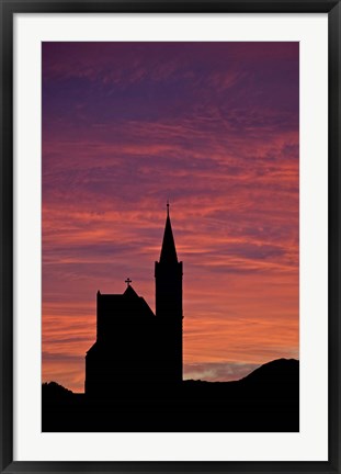 Framed Namibia, Luderitz, Church at sunrise Print