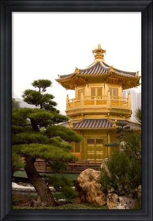 Framed Nan Lian Garden, Perfection Pavillion, Hong Kong, China Print