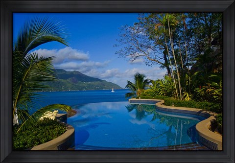 Framed Pool at Northolme Resort, Seychelles, Africa Print