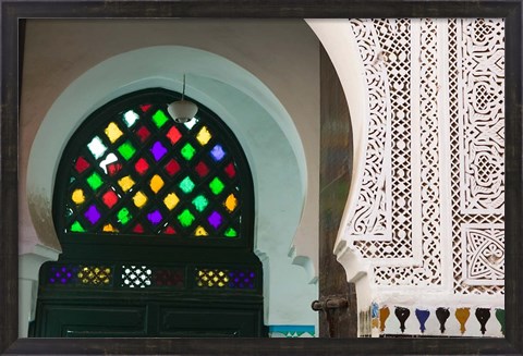 Framed Ornate Souk Doorway, The Souqs of Marrakech, Marrakech, Morocco Print