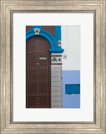 Framed MOROCCO, Rabat: Kasbah des Oudaias, Doorway Detail Print