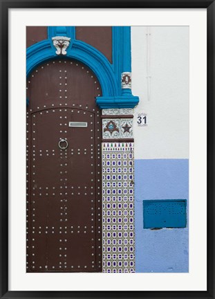 Framed MOROCCO, Rabat: Kasbah des Oudaias, Doorway Detail Print