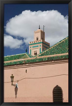 Framed Mosque in Old Marrakech, Ali Ben Youssef, Marrakech, Morocco Print