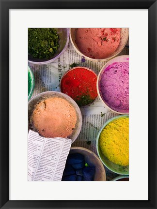 Framed Natural Dyes, The Souqs of Marrakech, Marrakech, Morocco Print