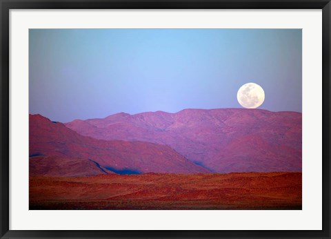 Framed Namibia, Sossusvlei, NamibRand Nature Reserve, Full moon Print