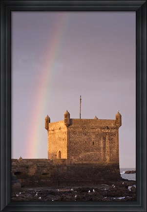 Framed Rainbow over fortress, Essaouira, Morocco Print