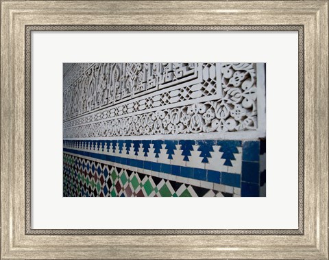 Framed Close up of design on Islamic law courts, Morocco Print