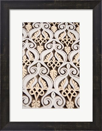 Framed Islamic patterns on Mahakma Law Courts, Morocco Print