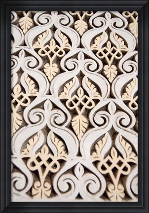 Framed Islamic patterns on Mahakma Law Courts, Morocco Print