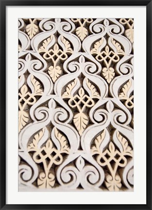 Framed Islamic patterns on Mahakma Law Courts, Morocco Print