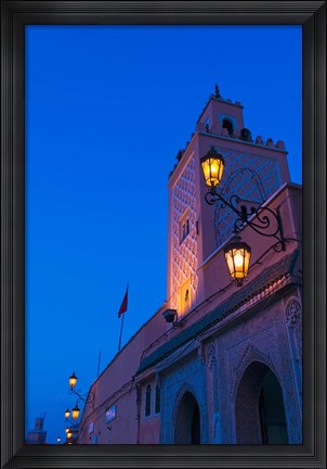 Framed Mosque, Place Jemaa El Fna, Marrakesh, Morocco Print