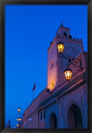 Framed Mosque, Place Jemaa El Fna, Marrakesh, Morocco Print