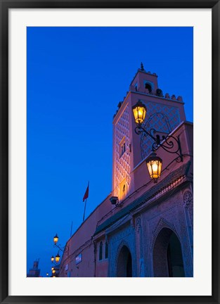 Framed Mosque, Place Jemaa El Fna, Marrakesh, Morocco Print