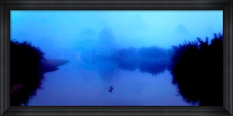 Framed Panoramic View of the Li River, China Print