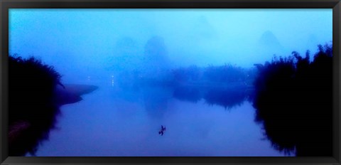 Framed Panoramic View of the Li River, China Print